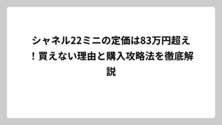 シャネル22ミニの定価は83万円超え！買えない理由と購入攻略法を徹底解説