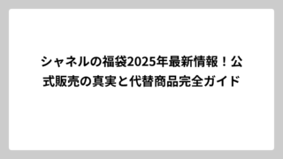 シャネルの福袋2025年最新情報！公式販売の真実と代替商品完全ガイド