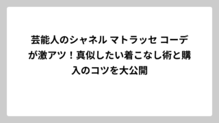 芸能人のシャネル マトラッセ コーデが激アツ！真似したい着こなし術と購入のコツを大公開