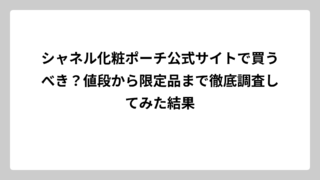 シャネル化粧ポーチ公式サイトで買うべき？値段から限定品まで徹底調査してみた結果