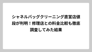 シャネルバッグクリーニング直営店値段が判明！修理店との料金比較も徹底調査してみた結果