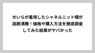 せいらが着用したシャネルニット帽が話題沸騰！価格や購入方法を徹底調査してみた結果がヤバかった