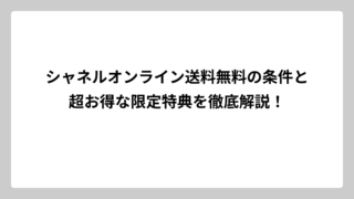 シャネルオンライン送料無料の条件と超お得な限定特典を徹底解説！
