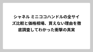 シャネル ミニココハンドルの全サイズ比較と価格相場、買えない理由を徹底調査してわかった衝撃の真実