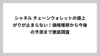 シャネル チェーンウォレットの値上がりが止まらない！価格推移から今後の予測まで徹底調査