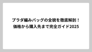 プラダ編みバッグの全貌を徹底解剖！価格から購入先まで完全ガイド2025