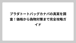 プラダトートバッグカナパの真実を調査！価格から偽物対策まで完全攻略ガイド