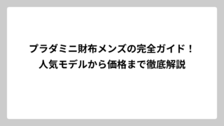 プラダミニ財布メンズの完全ガイド！人気モデルから価格まで徹底解説