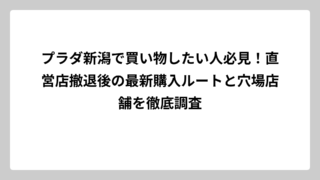 プラダ新潟で買い物したい人必見！直営店撤退後の最新購入ルートと穴場店舗を徹底調査