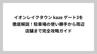 イオンレイクタウン kaze ゲート3を徹底解説！駐車場の使い勝手から周辺店舗まで完全攻略ガイド