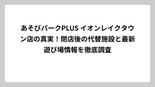 あそびパークPLUS イオンレイクタウン店の真実！閉店後の代替施設と最新遊び場情報を徹底調査