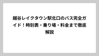 越谷レイクタウン駅北口のバス完全ガイド！時刻表・乗り場・料金まで徹底解説