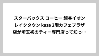 スターバックス コーヒー 越谷イオンレイクタウン kaze 2階カフェプラザ店が埼玉初のティー専門店って知ってた？完全攻略ガイド