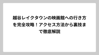 越谷レイクタウンの映画館への行き方を完全攻略！アクセス方法から裏技まで徹底解説