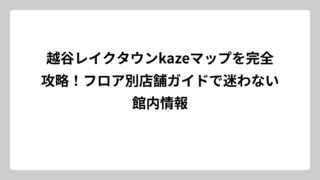 越谷レイクタウンkazeマップを完全攻略！フロア別店舗ガイドで迷わない館内情報
