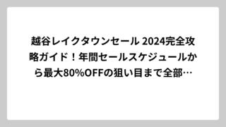 越谷レイクタウンセール 2024完全攻略ガイド！年間セールスケジュールから最大80%OFFの狙い目まで全部教えます