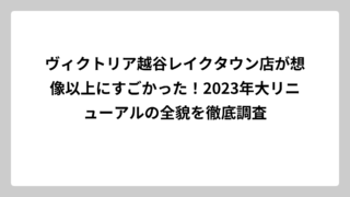 ヴィクトリア越谷レイクタウン店が想像以上にすごかった！2023年大リニューアルの全貌を徹底調査