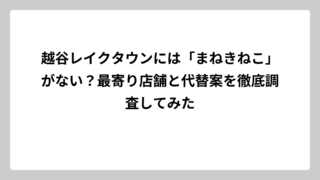 越谷レイクタウンには「まねきねこ」がない？最寄り店舗と代替案を徹底調査してみた