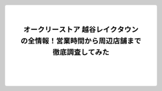 オークリーストア 越谷レイクタウンの全情報！営業時間から周辺店舗まで徹底調査してみた