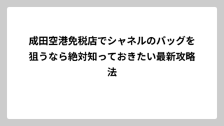 成田空港免税店でシャネルのバッグを狙うなら絶対知っておきたい最新攻略法
