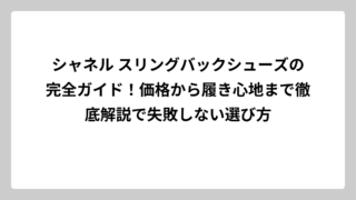 シャネル スリングバックシューズの完全ガイド！価格から履き心地まで徹底解説で失敗しない選び方