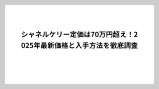 シャネルケリー定価は70万円超え！2025年最新価格と入手方法を徹底調査