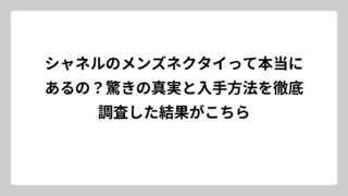 シャネルのメンズネクタイって本当にあるの？驚きの真実と入手方法を徹底調査した結果がこちら