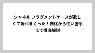 シャネル フラグメントケースが欲しくて調べまくった！価格から使い勝手まで徹底解説