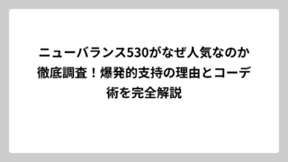 ニューバランス530がなぜ人気なのか徹底調査！爆発的支持の理由とコーデ術を完全解説