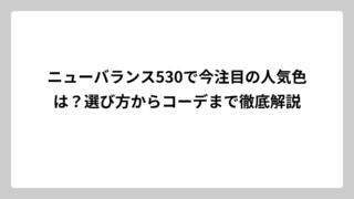 ニューバランス530で今注目の人気色は？選び方からコーデまで徹底解説
