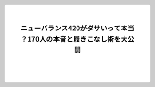 ニューバランス420がダサいって本当？170人の本音と履きこなし術を大公開