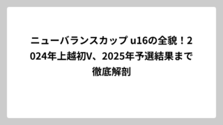 ニューバランスカップ u16の全貌！2024年上越初V、2025年予選結果まで徹底解剖