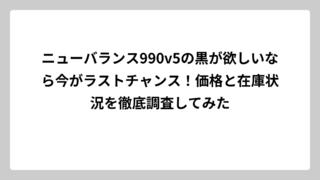 ニューバランス990v5の黒が欲しいなら今がラストチャンス！価格と在庫状況を徹底調査してみた