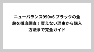 ニューバランス990v6 ブラックの全貌を徹底調査！買えない理由から購入方法まで完全ガイド