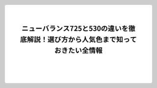 ニューバランス725と530の違いを徹底解説！選び方から人気色まで知っておきたい全情報