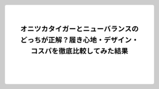 オニツカタイガーとニューバランスのどっちが正解？履き心地・デザイン・コスパを徹底比較してみた結果