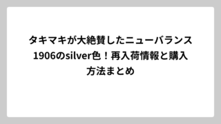 タキマキが大絶賛したニューバランス1906のsilver色！再入荷情報と購入方法まとめ