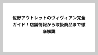 佐野アウトレットのヴィヴィアン完全ガイド！店舗情報から取扱商品まで徹底解説