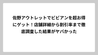 佐野アウトレットでビビアンを超お得にゲット！店舗詳細から割引率まで徹底調査した結果がヤバかった