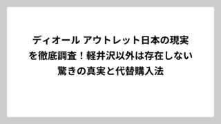ディオール アウトレット日本の現実を徹底調査！軽井沢以外は存在しない驚きの真実と代替購入法