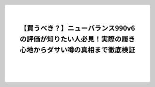 【買うべき？】ニューバランス990v6の評価が知りたい人必見！実際の履き心地からダサい噂の真相まで徹底検証