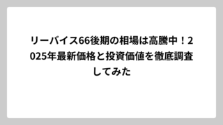 リーバイス66後期の相場は高騰中！2025年最新価格と投資価値を徹底調査してみた