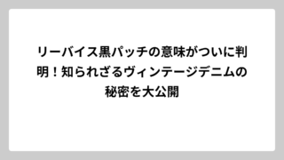リーバイス黒パッチの意味がついに判明！知られざるヴィンテージデニムの秘密を大公開