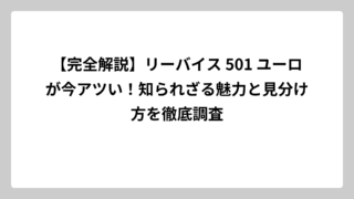 【完全解説】リーバイス 501 ユーロが今アツい！知られざる魅力と見分け方を徹底調査