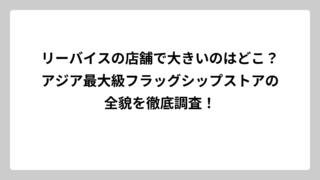 リーバイスの店舗で大きいのはどこ？アジア最大級フラッグシップストアの全貌を徹底調査！