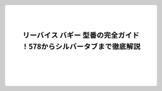 リーバイス バギー 型番の完全ガイド！578からシルバータブまで徹底解説