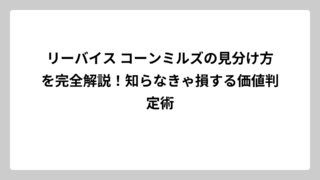 リーバイス コーンミルズの見分け方を完全解説！知らなきゃ損する価値判定術