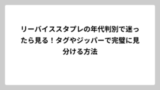リーバイススタプレの年代判別で迷ったら見る！タグやジッパーで完璧に見分ける方法