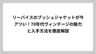 リーバイスのブッシュジャケットが今アツい！70年代ヴィンテージの魅力と入手方法を徹底解説