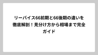 リーバイス66前期と66後期の違いを徹底解剖！見分け方から相場まで完全ガイド